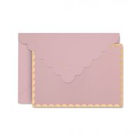Dusty pink scalloped notecards